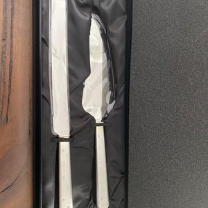NEW Silver Sparkle Cake Server & Knife Set